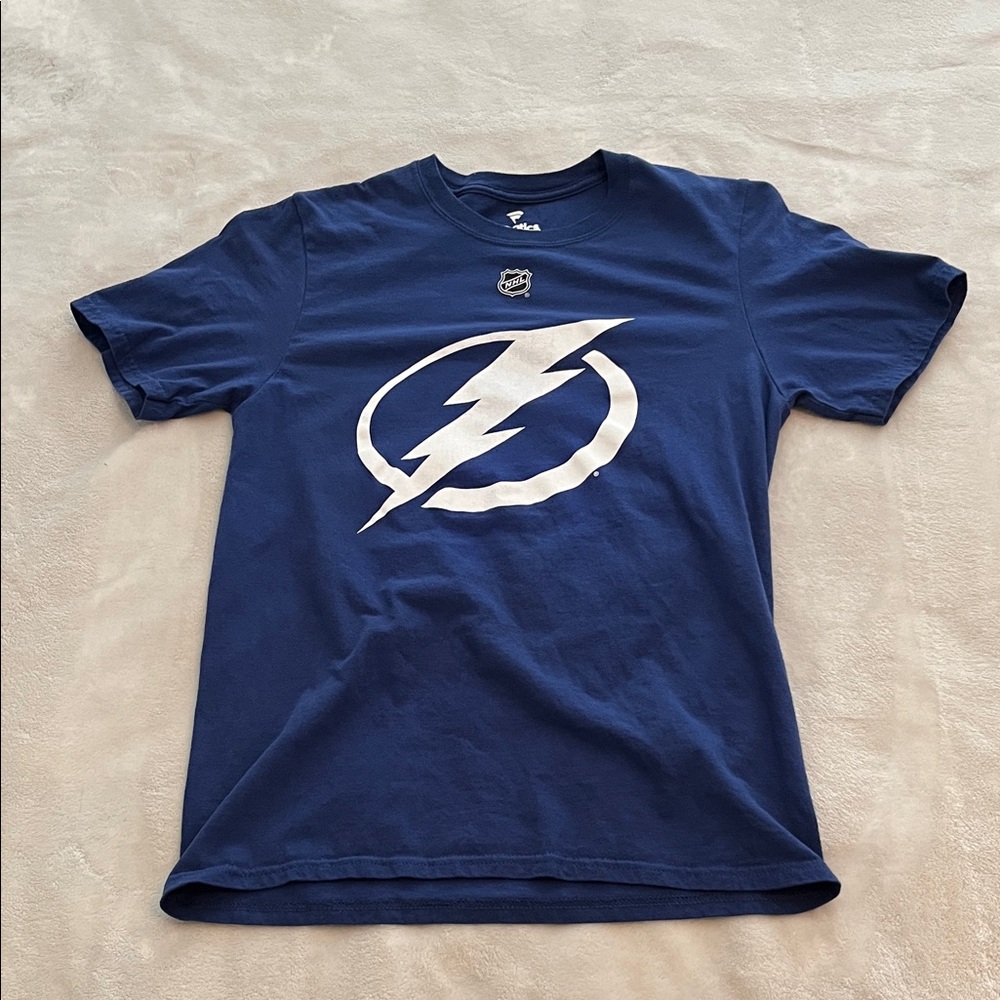 Andrei Vasilevskiy Fanatics Navy Blue NHL Logo Crewneck Tee